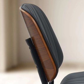 Konferenčná stolička Tiffin koženka - Orech / Čierna
