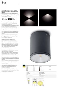 Redo 9594 - LED vonkajšie nástenné svietidlo ETA LED/6W/230V 3000K IP54 antracit