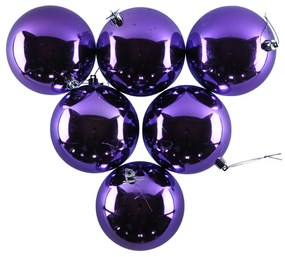 DECOLED Plastová guľa, d. 10 cm, fialová, 6 x lesklá
