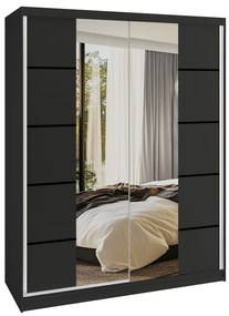 Šatníková skriňa SERENITY 133 cm čierny mat  ME SERENITY SZP6/0/B/B/0/HIAL