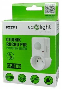 ECOLIGHT LED pohybový a súmrakový senzor do zásuvky - biela