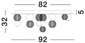 Stropné svietidlo LED so stmievaním Brille 92 zlaté
