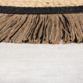 Flair Rugs, Kusový koberec Kahana Black kruh, 180x180 (priemer) kruh, béžová, chodba / predsieň