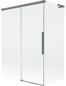 Mexen Rox, L posuvná 2-krídlová vaňová zástena 120 + 70 x 150 cm, 8mm číre sklo, grafitový profil, 8C9L-120-070-95-00
