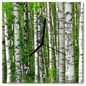 Nástenné sklenené hodiny Birch strom 30x30 cm