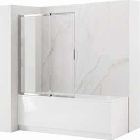 Rea Dario, 2-krídlová posuvná vaňová zástena 100x140 cm, chrómová, REA-W7883