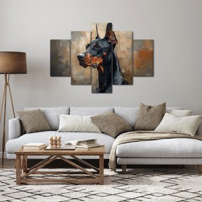 Obraz - Portrét Dobermana (150x105 cm)