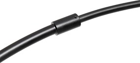 Inteligentná oblúková stojaca lampa čierna so zlatom a dymovým sklom vrátane WiFi G95 - Zuzanna