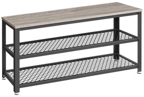 Stojan na topánky E1078 GREY, sivý, 2 poschodia