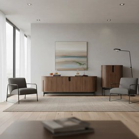 Komoda Silario 220 cm ořech/mramor