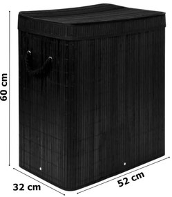 Kôš na bielizeň 100 l bambusový čierny