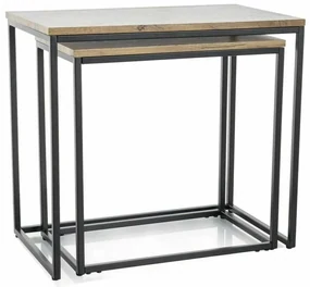 Konferenčný stolík Vieste, dub artisan / čierna