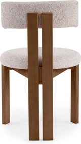 Jídelní židle Matteo z masivu krémová/hnědá