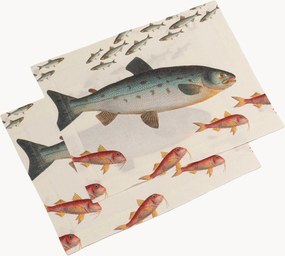 Ľanové prestierania Sea Fish, 2 ks