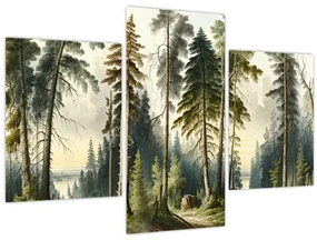 Obraz - Vintage krajina lesov (90x60 cm)