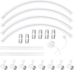 Moderný koľajnicový systém s 8 reflektormi biely 1-fázový oválny 200 cm - Iconic Jeana