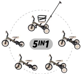 PETITE&MARS - Detská trojkolka 5v1 TURBO LIMITED City Beat