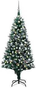 Umelý vianočný stromček s LED, súpravou gulí a šiškami 150 cm 3077702