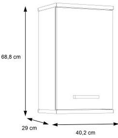 Nástenná kúpeľňová skrinka VENOM antracit/hnedá