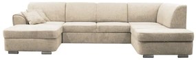 Rozkladacia rohová sedacia súprava SERPA do tvaru U, pravá, béžová, s úložným priestorom
