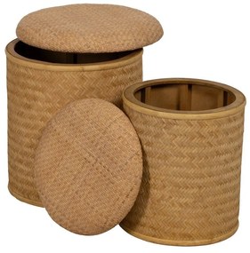 Pletený taburet v prírodnej farbe Rattan – Ixia