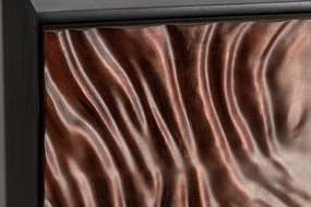 Komoda FLUID 110 cm 3D akáciové drevo tmavý orech hnedý