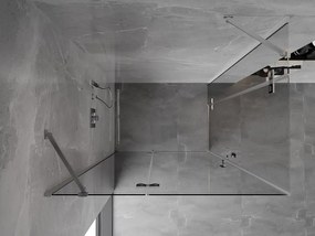 Mexen Mist-H Duo, 2-krídlový výklopný sprchový kút 100 x 70 cm, číre sklo, chrómový profil, 8A5-100L-070P-01-00