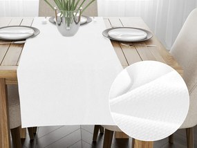Biante Zamatový behúň na stôl Velvet Brick SVB-201 Snehovo biely 35x180 cm