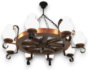 Brilagi - Luster na reťazi ROATA 8xE14/40W/230V buk/orech