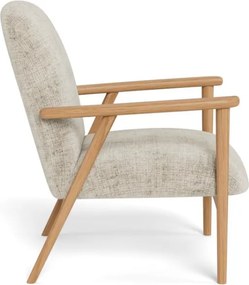 Lounge kreslo Auckland z masívu béžové/dub prírodný