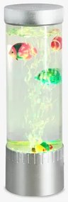 Dekoratívna LED stolná lampa AQUA USB RGB strieborná 32 cm
