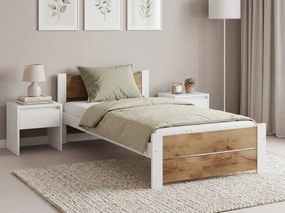 Posteľ IKAROS DOUBLE 80 x 200 cm, biela/dub artisan Rošt: Bez roštu, Matrac: Matrac COCO MAXI 20 cm