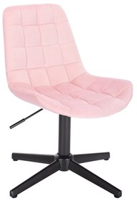 LuxuryForm DESIGN Stolička PARIS VELUR na čiernom kríži -svetlo ružová