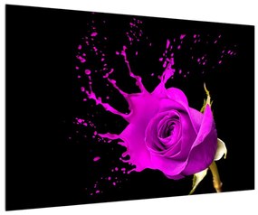 Obraz fialovej ruže (90x60 cm)