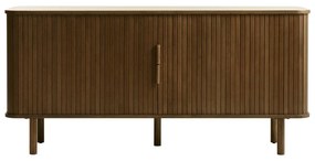 Hnedá nízka komoda v dekore duba s posuvnými dverami 76x160 cm Cavo – Unique Furniture