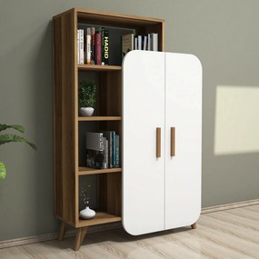 Knižnica Form White and Walnut