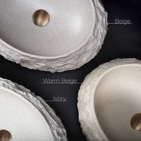 Rea Mika Warm, umývadlo na dosku 500x380x150 mm, béžová-imitácia kameňa, REA-U7347