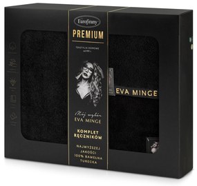 FROTÉ UTERÁK EVA MINGE VENUS SADA 1KS 30X50 CM, 1KS 50X90 CM, 1KS 70X140 CM ČIERNA