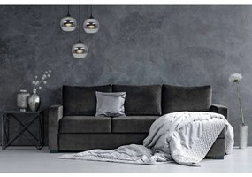 Závesné svietidlo Bergen, 3x chrómové/transparentné sklenené tienidlo (fi 15cm), o