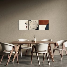 Obraz - Žena z profilu (s hodinami) (90x30 cm)
