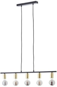 Brilliant - Luster na lane KERRY 5xE27/40W/230V čierna/mosadz