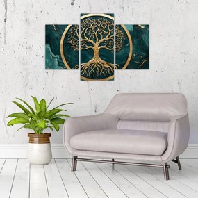 Obraz – Zlatý strom života v mramore (90x60 cm)