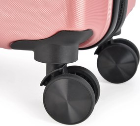 BONTOUR „Wave“ 3-dielna súprava kufrov s dvojitými kolieskami, s TSA zámkom, rose gold