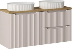 Comad Kúpeľňová skrinka s doskovými umývadlami set Nova Cashmere 120 kašmír/dub coast evoke