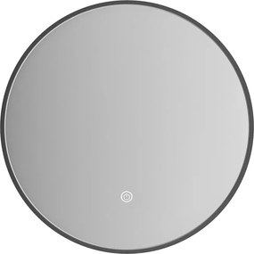 Erga Emma, okrúhle LED zrkadlo 50cm, čierny kovový rám, 1150 lm, 6500K, zadné osvetlenie, ERG-V01-201-5050-BK