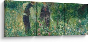 Obraz - Auguste Renoir, Picking Flowers, reprodukcia (s hodinami) (90x30 cm)