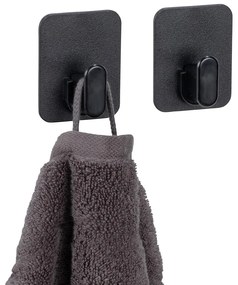 Čierne plastové háčiky v súprave 2 ks bez vŕtania Parma – Allstar