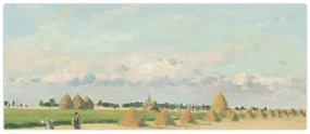 Obraz - Camille Pissarro, Landscape, Ile de France, reprodukcia (120x50 cm)