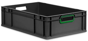 Sada 5 kusov - Eurobox Next Gen 2.0 Cycle - Stohovateľný kontajner s otvorenými rukoväťami - Zelený - 600 x 400 x 170 mm - Antracit