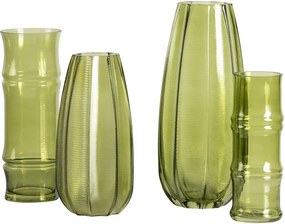 Zelená sklenená váza WOOOD Kane, výška 30 cm